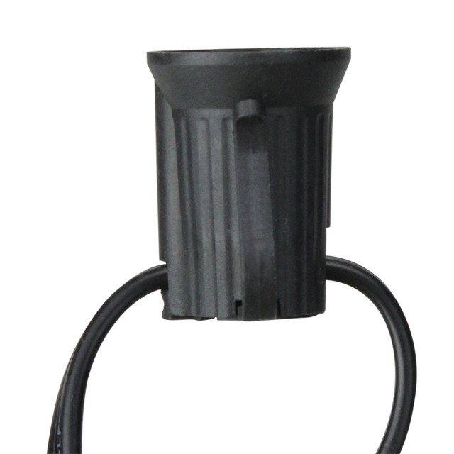 25' Commercial Christmas Light Socket Set Black Wire Christmas Central