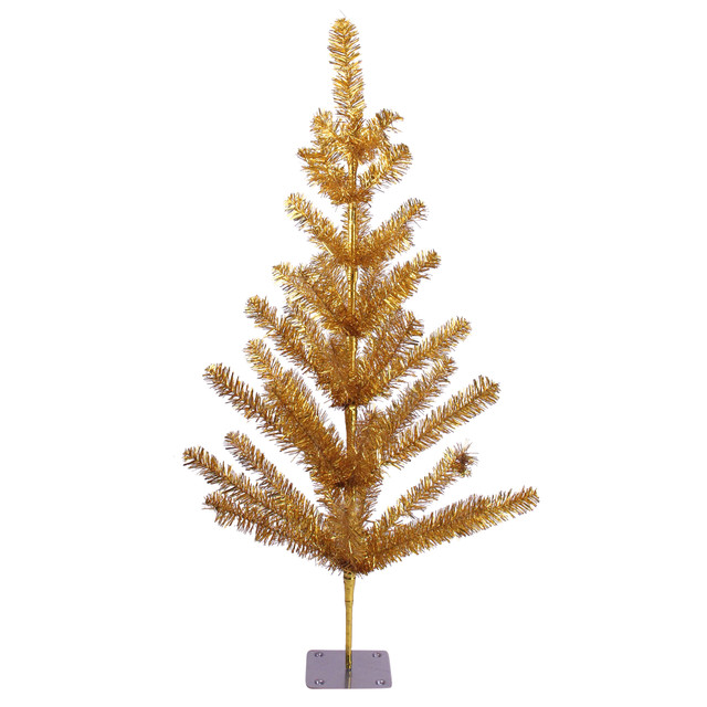 3' Medium Gold Tinsel Twig Artificial Christmas Tree, Unlit Christmas