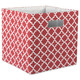 Rust Red Cube Storage Bin with Lattice Design 13