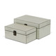 Set of 2 White & Gold Rectangular Storage Boxes 10.25" | Christmas Central