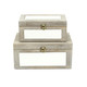 Set of 2 Gray Rectangular Storage Boxes with Mirror 11.75" | Christmas ...