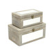 Set of 2 Gray Rectangular Storage Boxes with Mirror 11.75" | Christmas ...