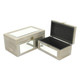 Set of 2 Gray Rectangular Storage Boxes with Mirror 11.75" | Christmas ...