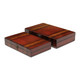 Set of 2 Brown Rectangular Lined Storage Wooden Boxes 13.5" | Christmas ...
