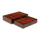 Set of 2 Brown Rectangular Lined Storage Wooden Boxes 13.5" | Christmas ...
