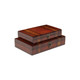 Set of 2 Brown Rectangular Lined Storage Wooden Boxes 13.5" | Christmas ...