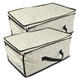 Set of 2 Gray Damask Patterned Soft Storage Bins with Zipper Closure 18 ...