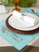 Set of 6 Aqua Blue Ribbed Pattern Rectangular Placemats 19