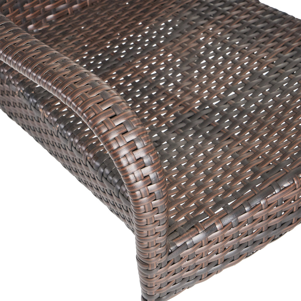 6Piece Brown Sandblast Finish Rectangular Outdoor Furniture Patio