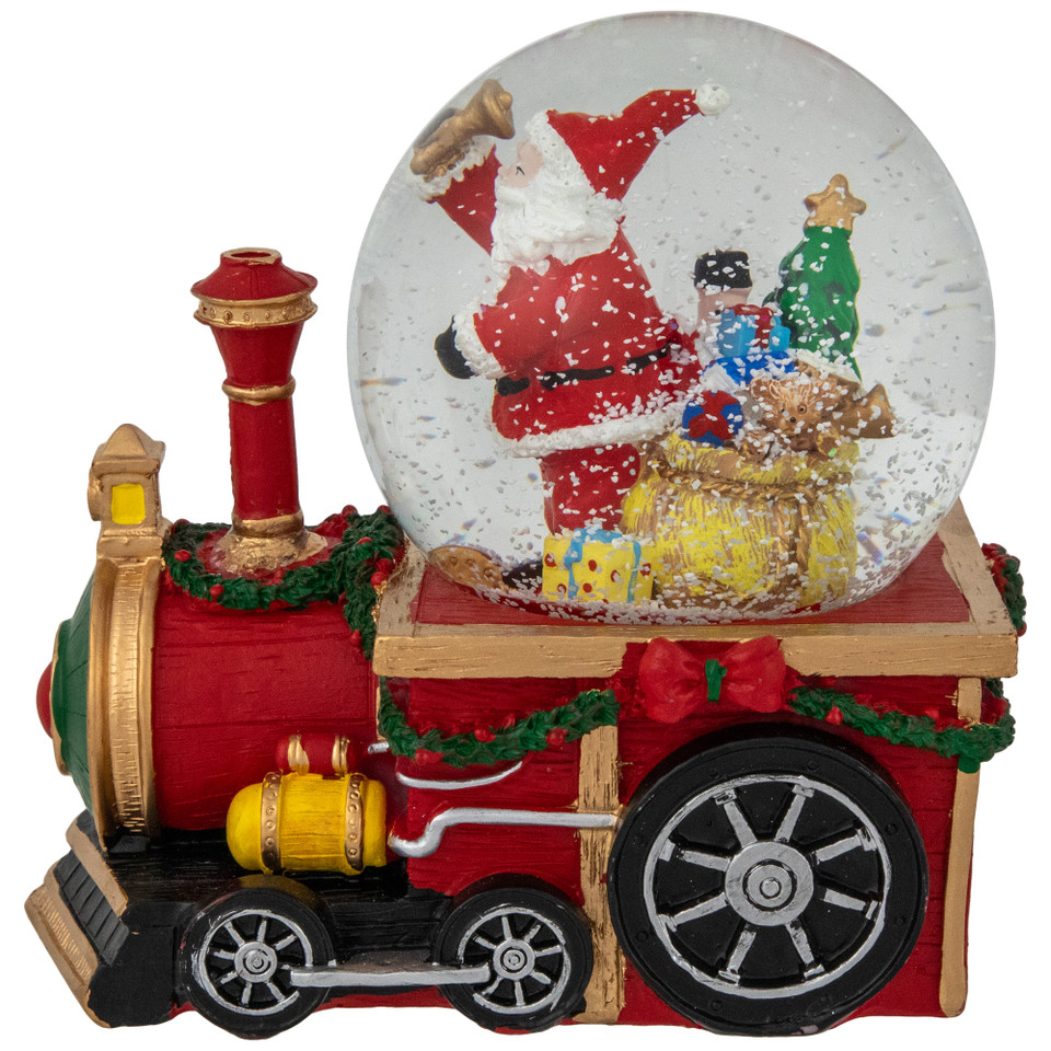 6" Santa Claus Musical Train Christmas Snow Globe | Christmas Central