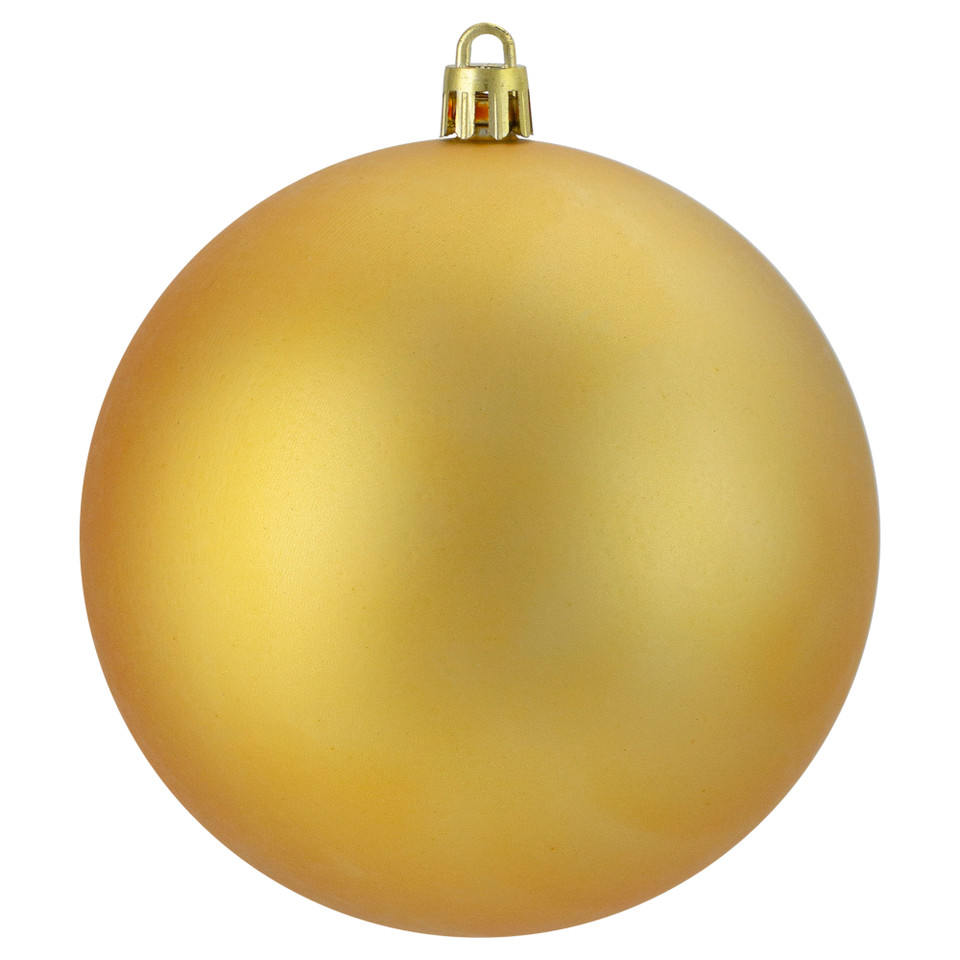 12ct Vegas Gold Matte Shatterproof Christmas Ball Ornaments 4