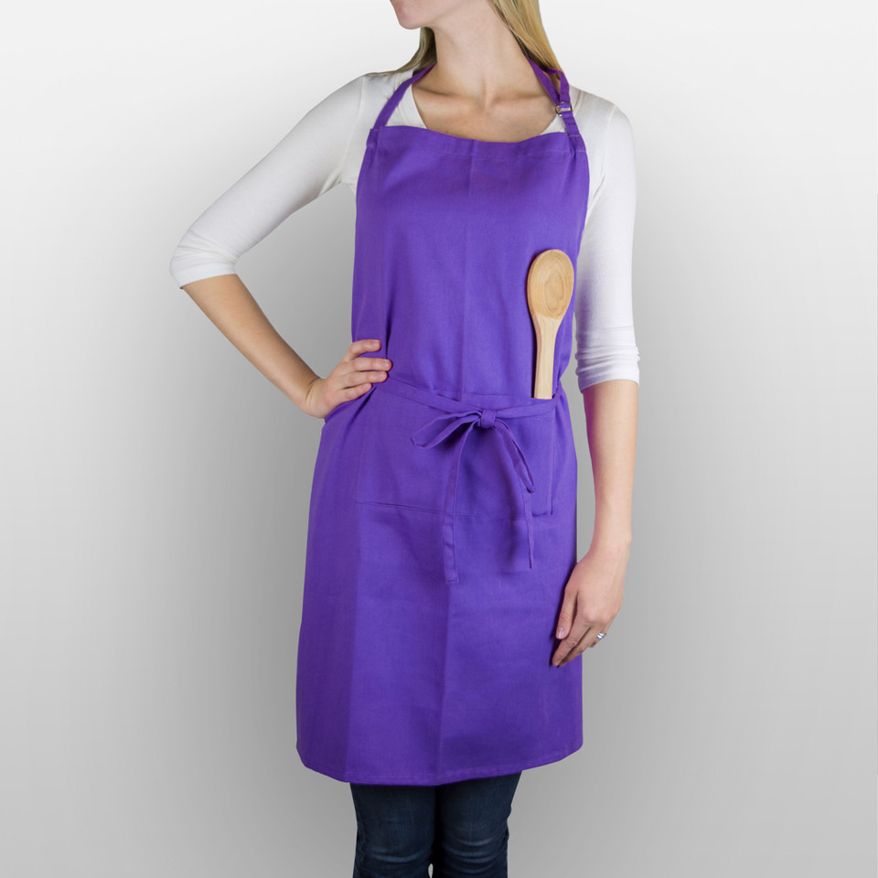 32” Neon Purple Solid Pattern Indoor Adjustable Chef’s Apron with