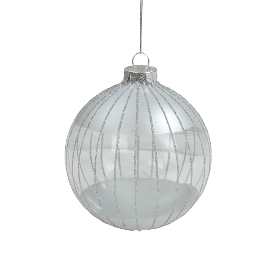 Striped Glass Ball Ornament (Set - 6) main image 1