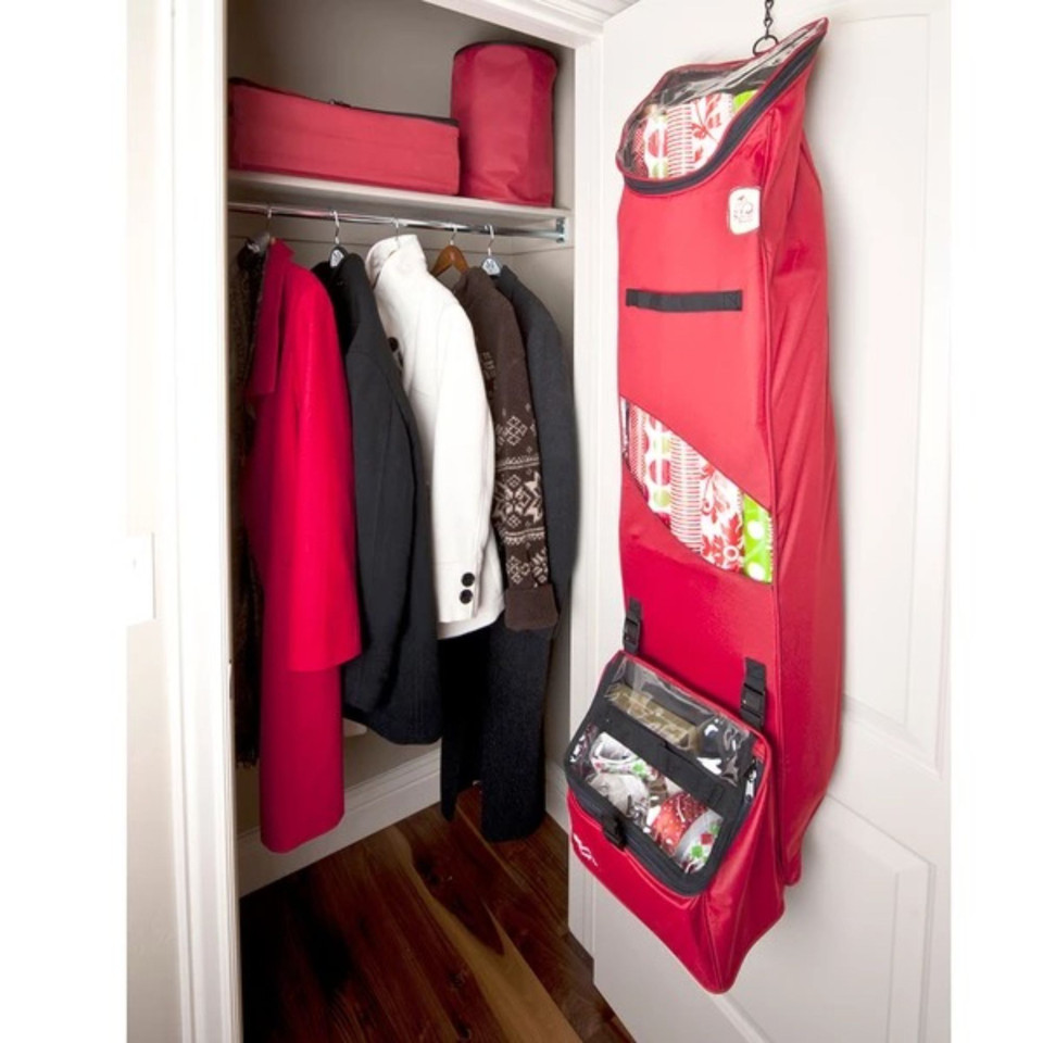 13" Christmas Wrapping Paper Storage Bag Holds 12 Rolls of Wrapping