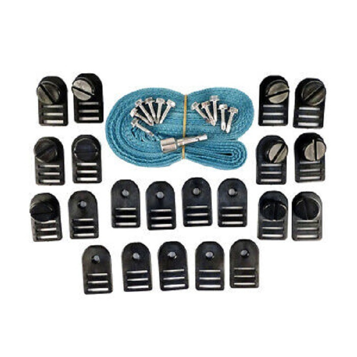 Blue & Black Solar Cover Reel Strap Kit for InGround Pools Christmas