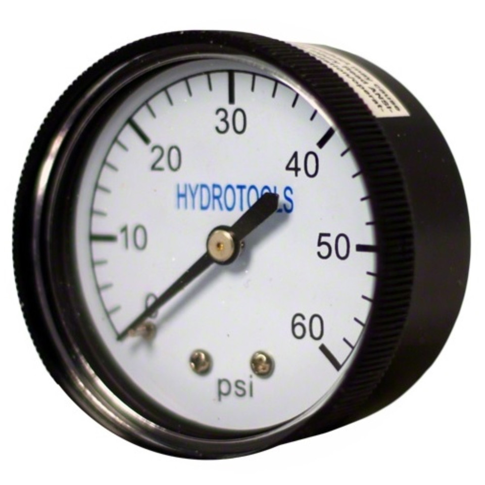 2.25" Black & White 60PSI Rear Mount Pressure Gauge Swimming Pool Pump Accessory Christmas Central