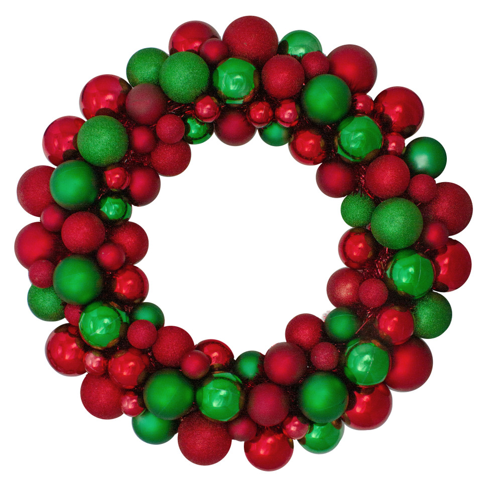 28 Inch Red Shatterproof Ornament Wreath main image 0
