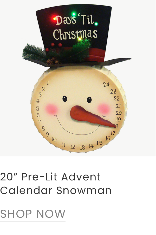 20" prelit advent calendar snowman