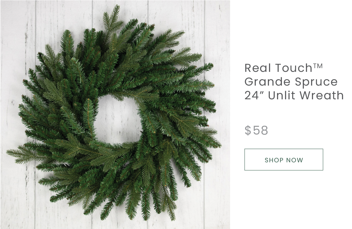 Real Touch Grande Spruce unlit 24 inch wreath