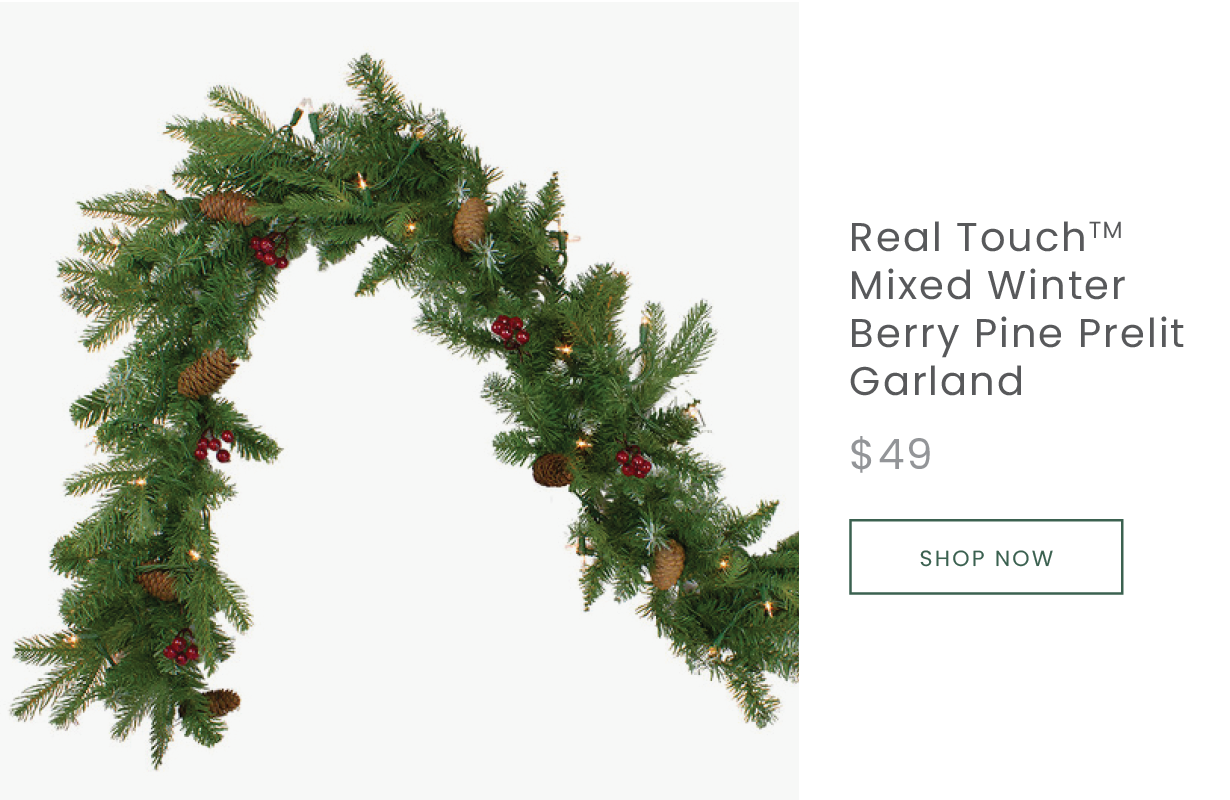 Real Touch mixed winter berry pine garland
