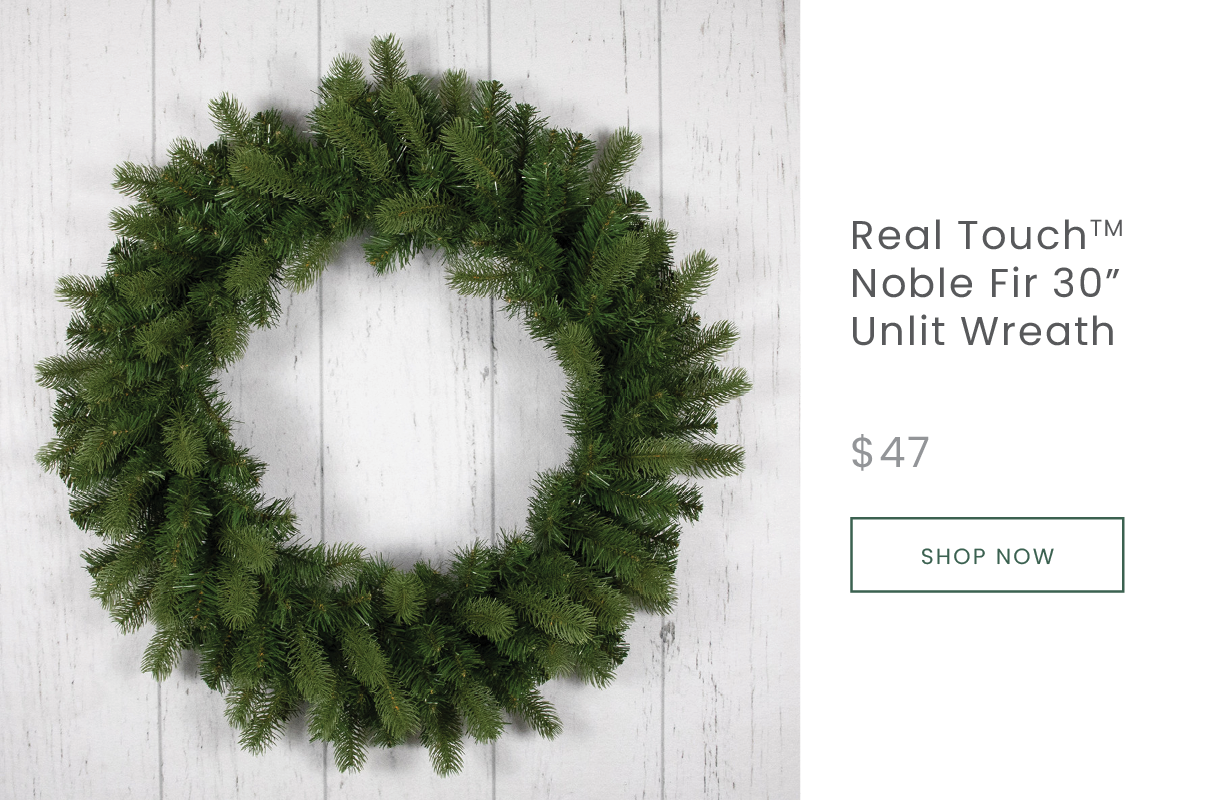 Real Touch Noble Fir 30 inch unlit wreath