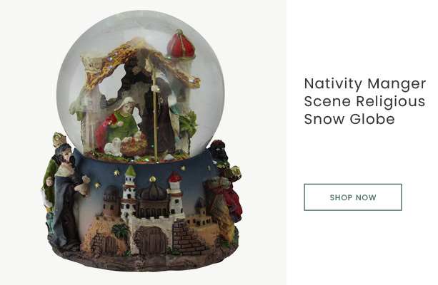 5.75-inch Nativity manger scene snow globe