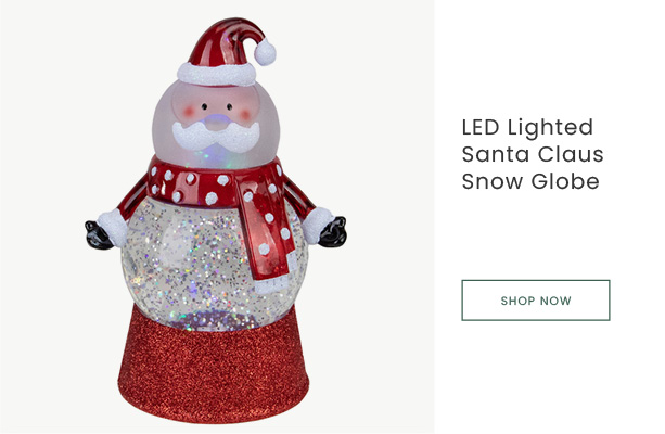 5.75-inch LED lighted Santa Claus snow globe