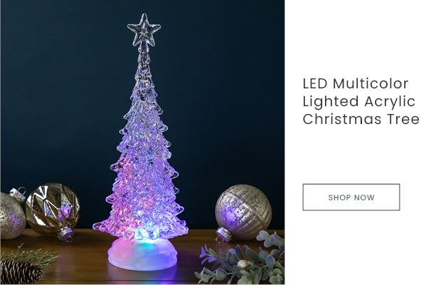 12-inch Crystal snowing Christmas tree with multicolor LED lights