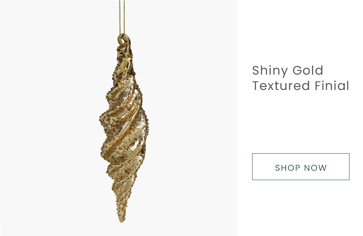 nubby swirled gold finial Christmas ornament