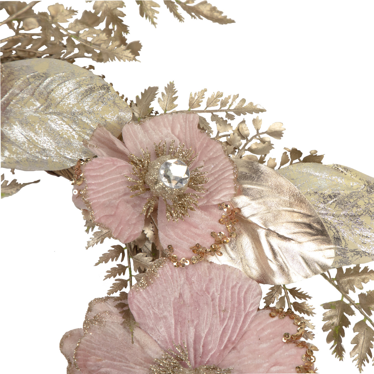 champagne and pink flower artificial garland