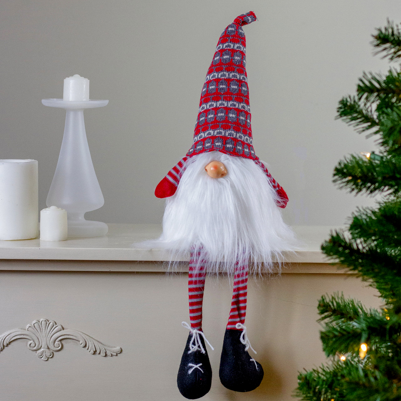 Christmas gnome on mantel