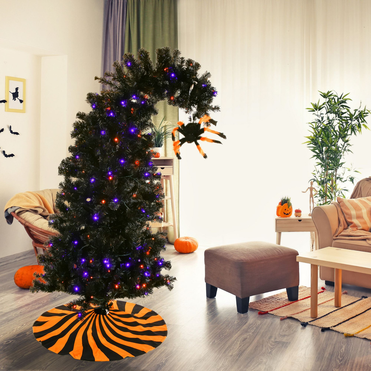 6 foot black crooked Halloween tree