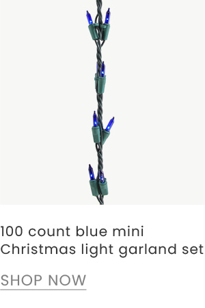 100 count blue mini Christmas garland set