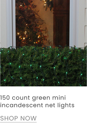 150 count green mini incandescent net style Christmas lights