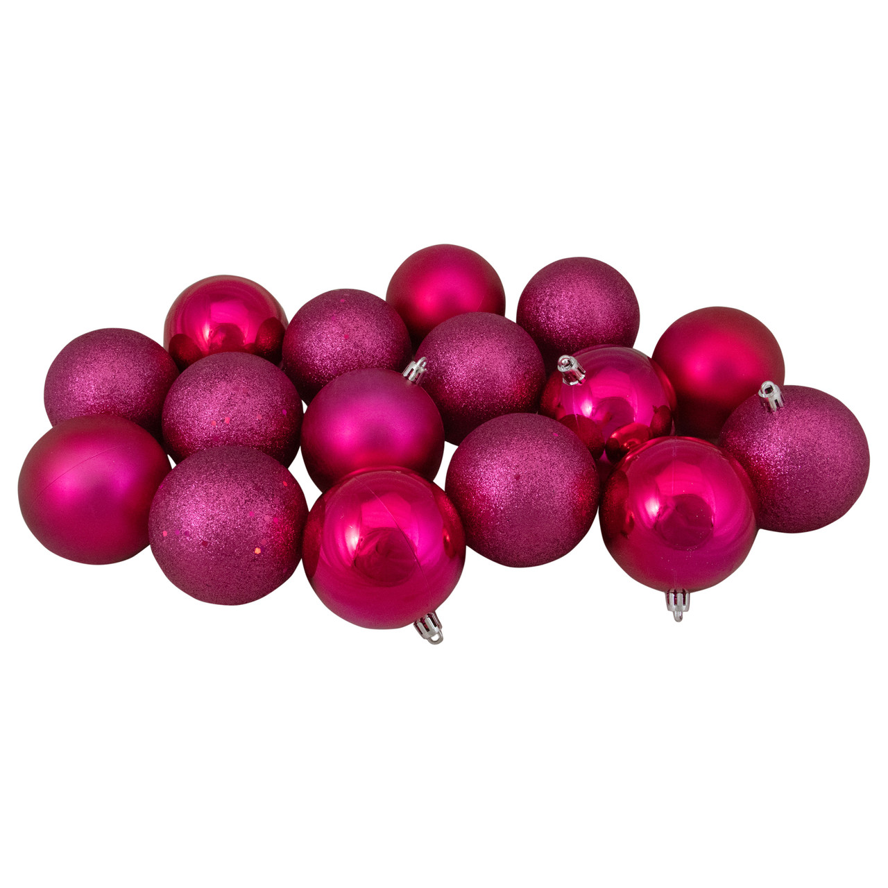 4-finish magenta glass ball Christmas ornaments