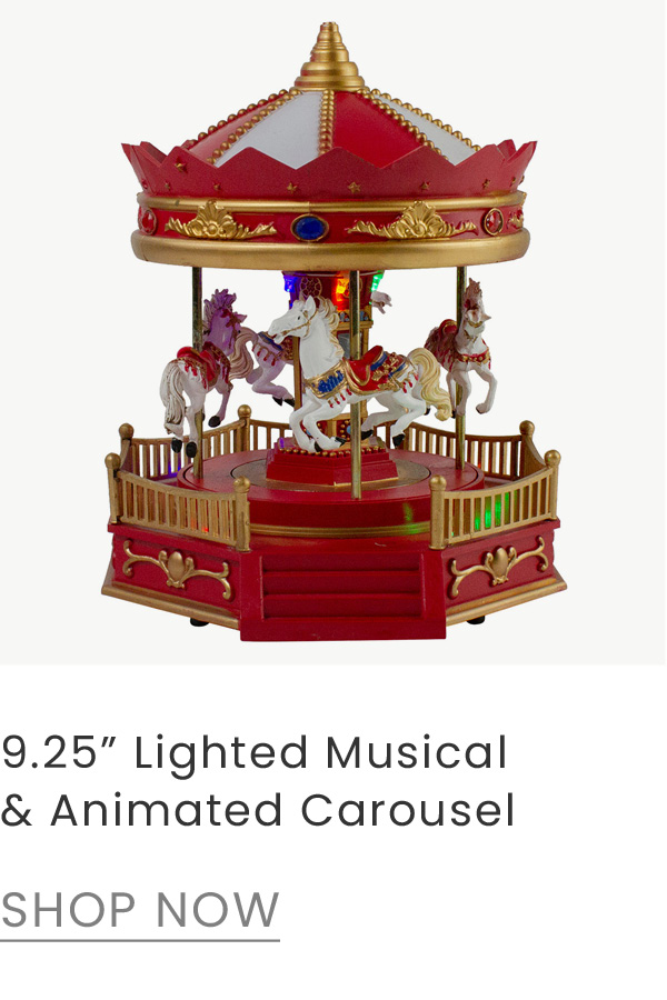 9.25 inch lighted, animated and musical Christmas village Christmas carnival carousel 