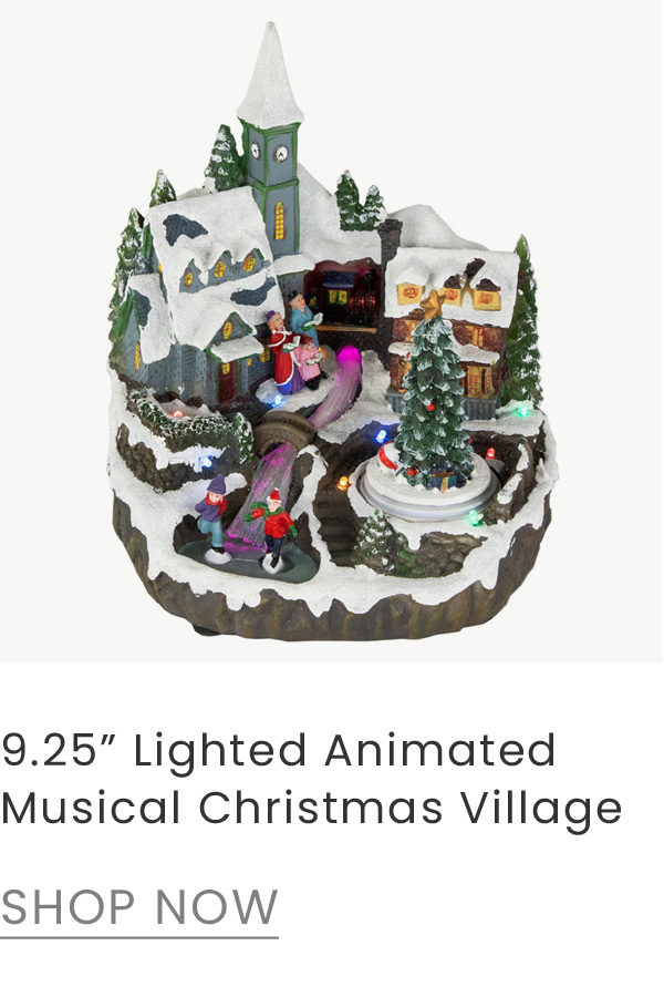 9.25 inch lighted, animated, musical Christmas Village tabletop decoration