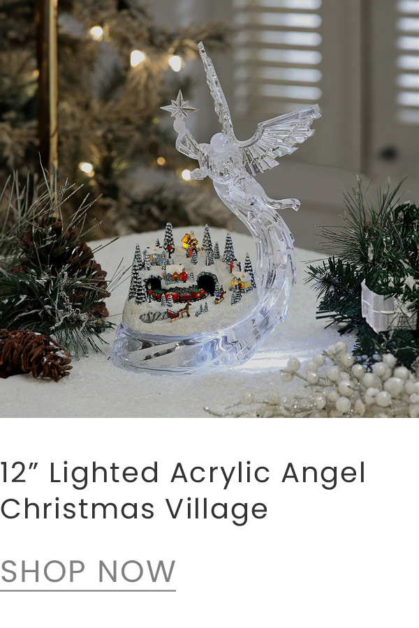 Crystal style angle village LED lighted tabletop decor