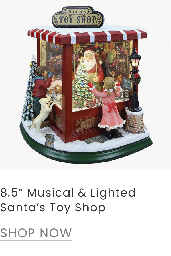 LED lighted, musical Santa's Toy Shop