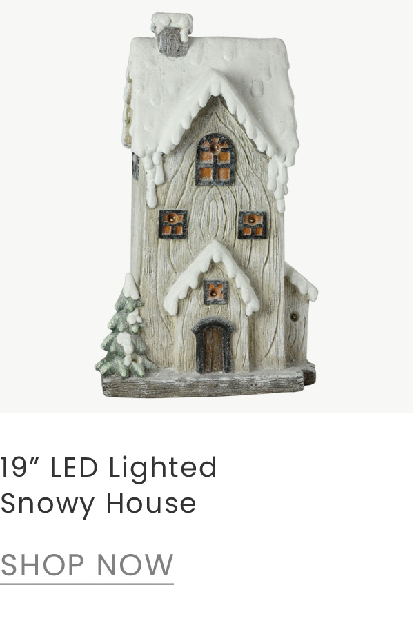 19-inch LED lighted battery operated 2-story snowy house