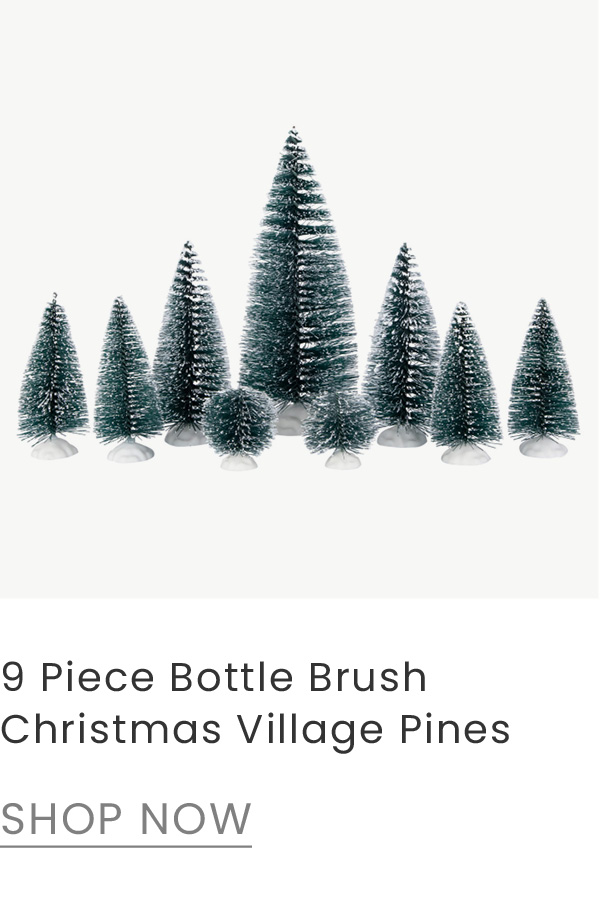 9 piece bottle brush pine trees for Christmas Village