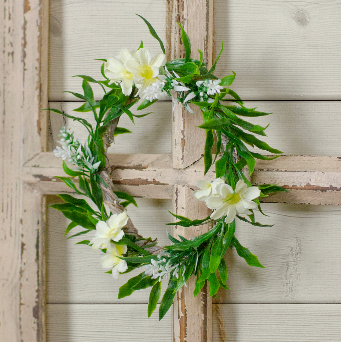 7 inch mini floral & foliage spring wreath