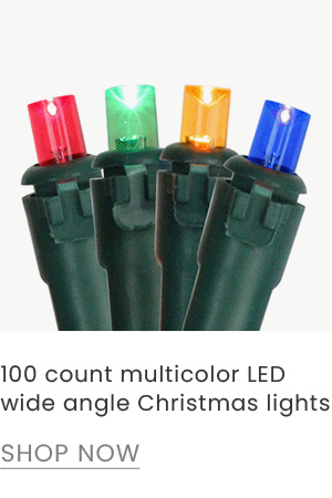 100 count multicolor LED wide angle Christmas lights