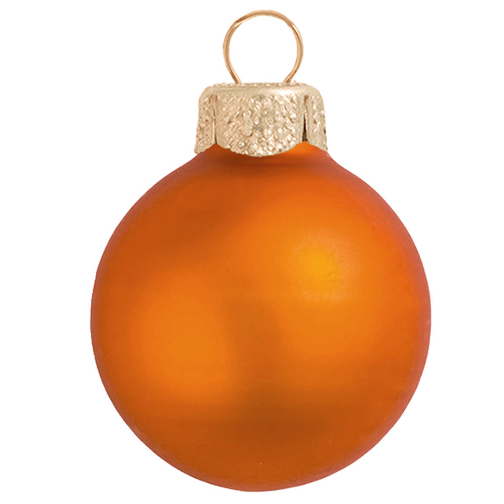pumpkin orange matte glass ball ornament