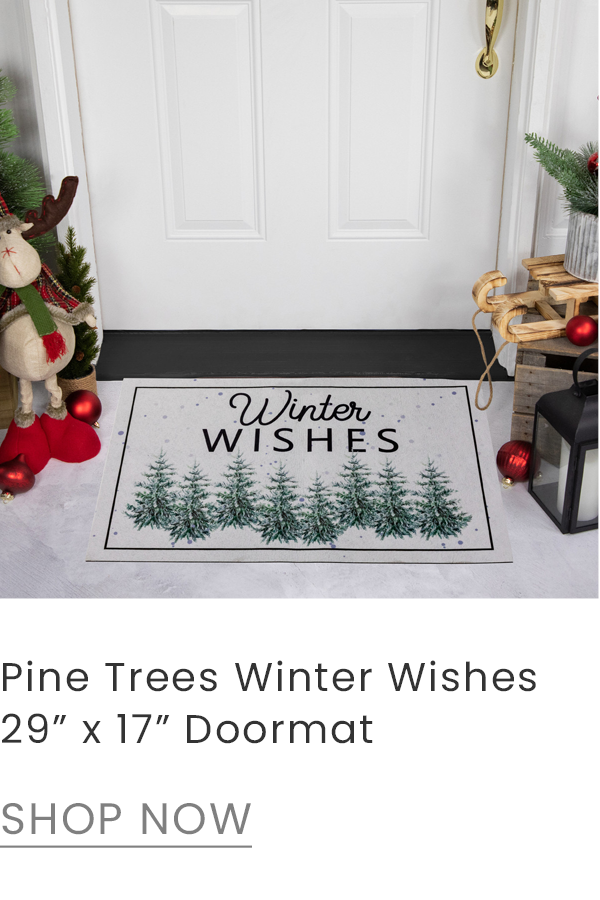 Pine Trees Christmas Front Door Mat, Winter 17 x 29 inch Pine Trees 1