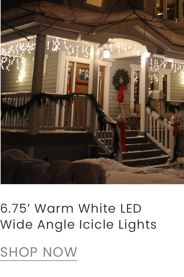 warm white LED wide angle icicle lights