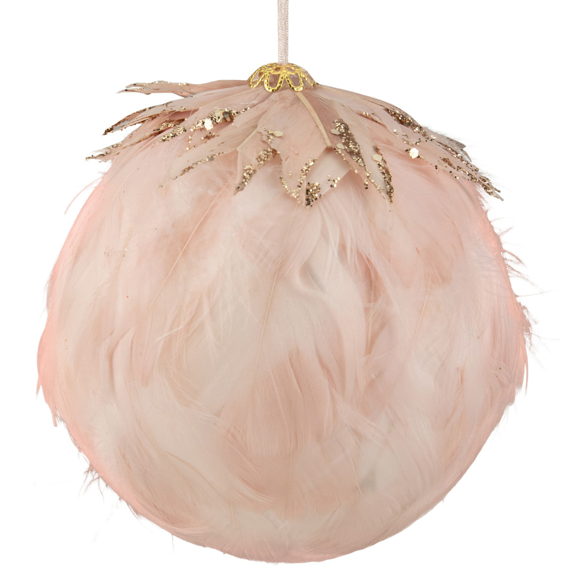 pink feather Christmas ball ornament