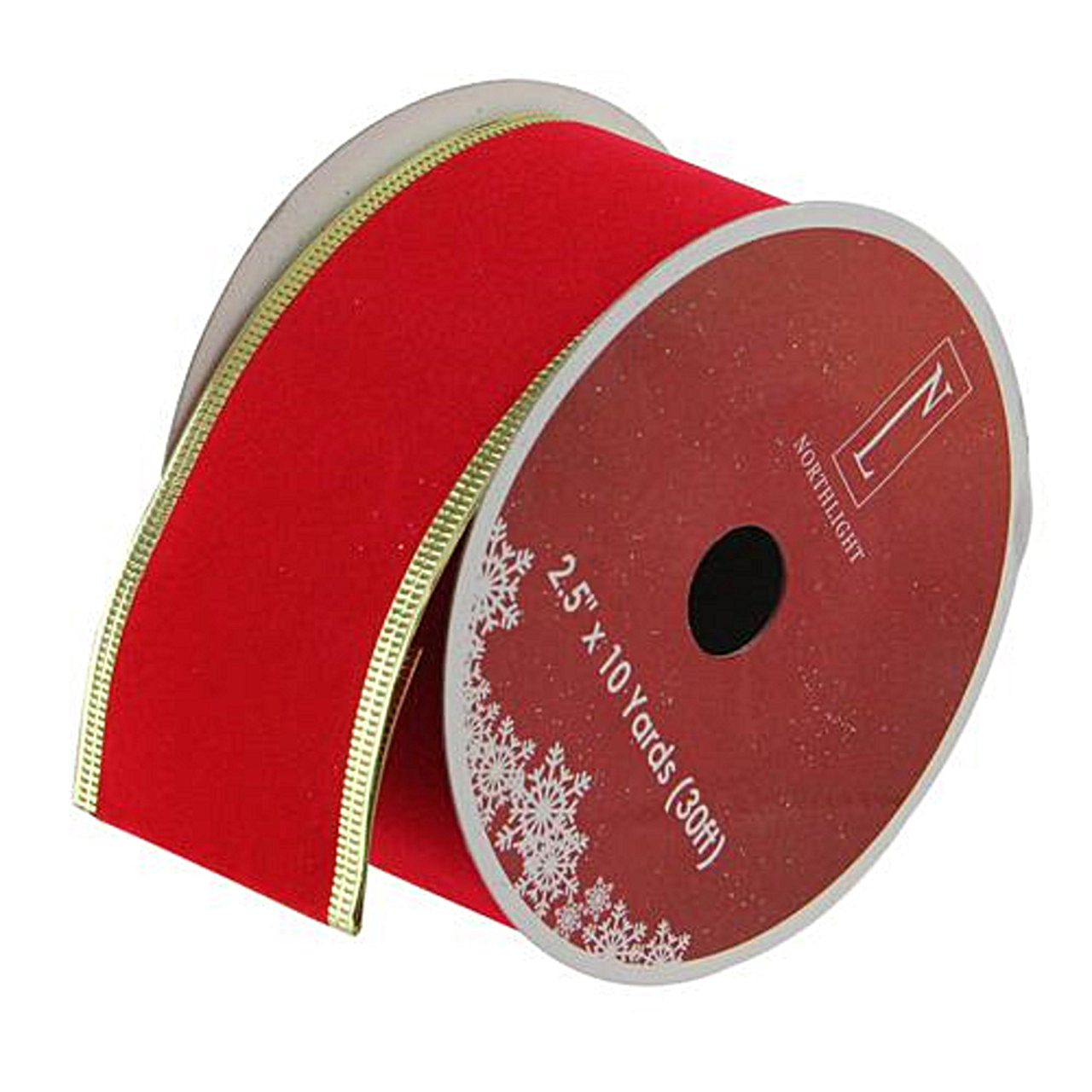 red and gold wired Christmas craft ribbon