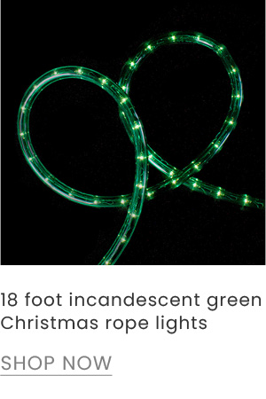 18 foot incandescent green Christmas rope lights
