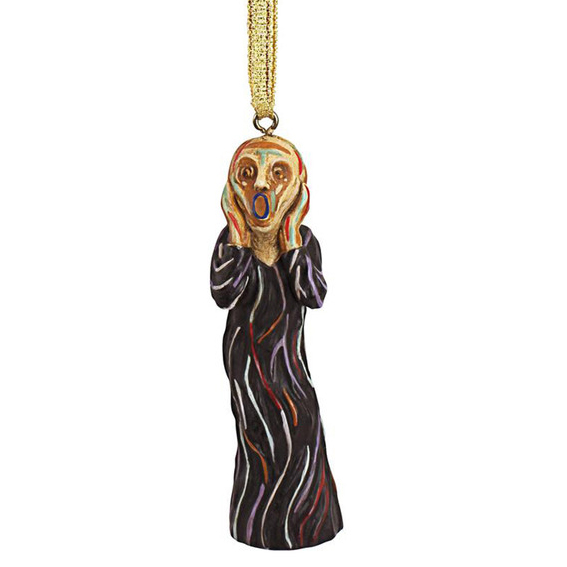 black silent scream ball ornament
